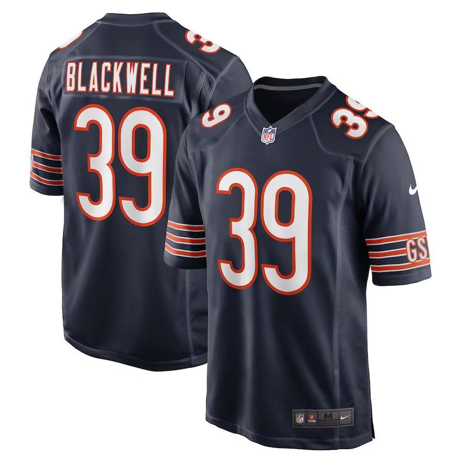 Men Chicago Bears 39 Josh Blackwell Nike Navy Game Player NFL Jersey
